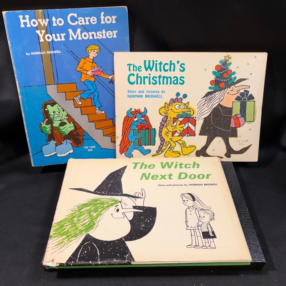 Norman Bridwell Vintage Scholastic Book Lot Witch Next Door Christmas Monster